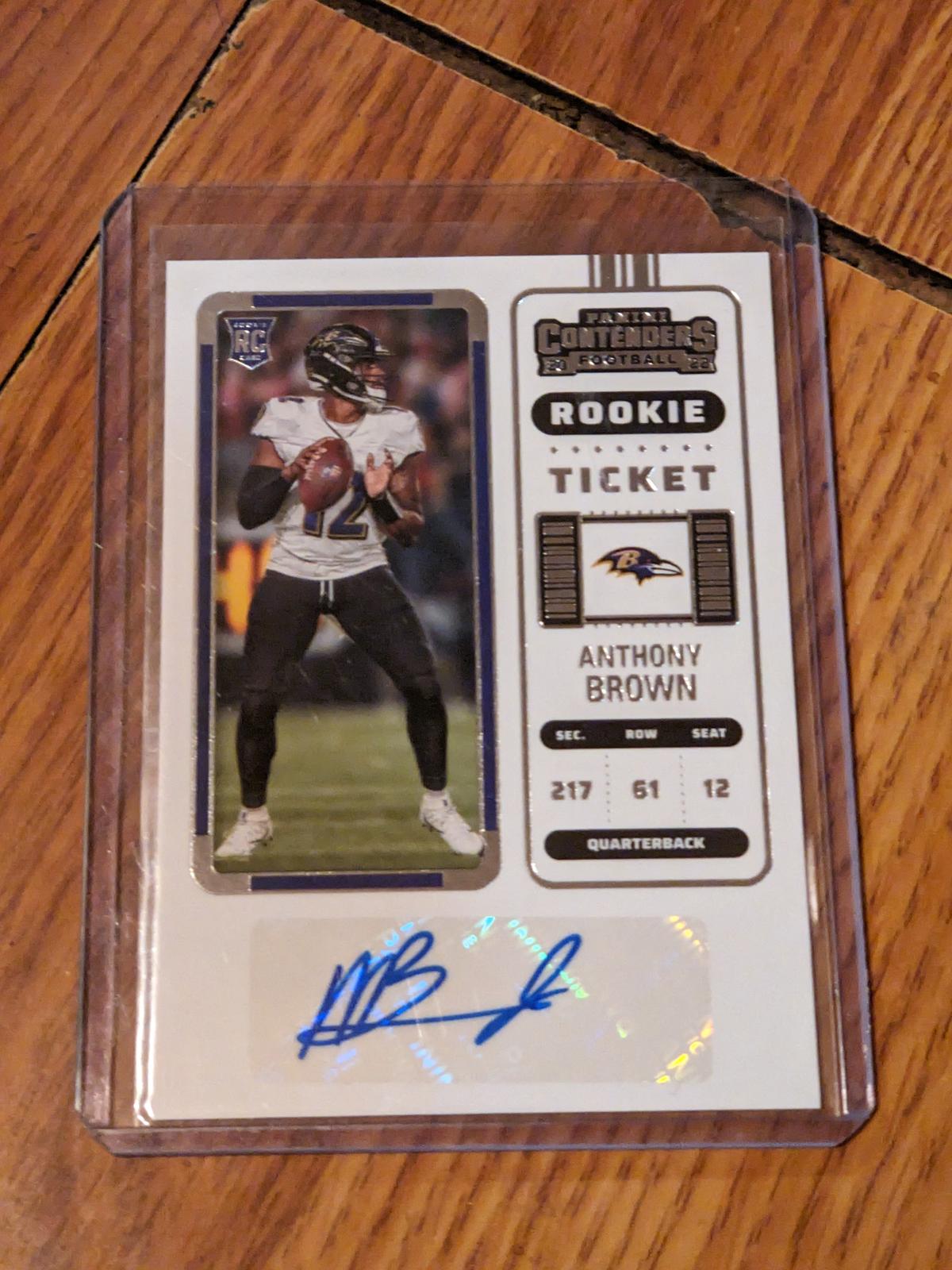 Anthony Brown 2022 Panini Contenders Ticket #284 Rookie Auto RC