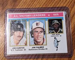 1976 TOPPS VICTORY LEADERS" HUNTER/PALMER/BLUE #200
