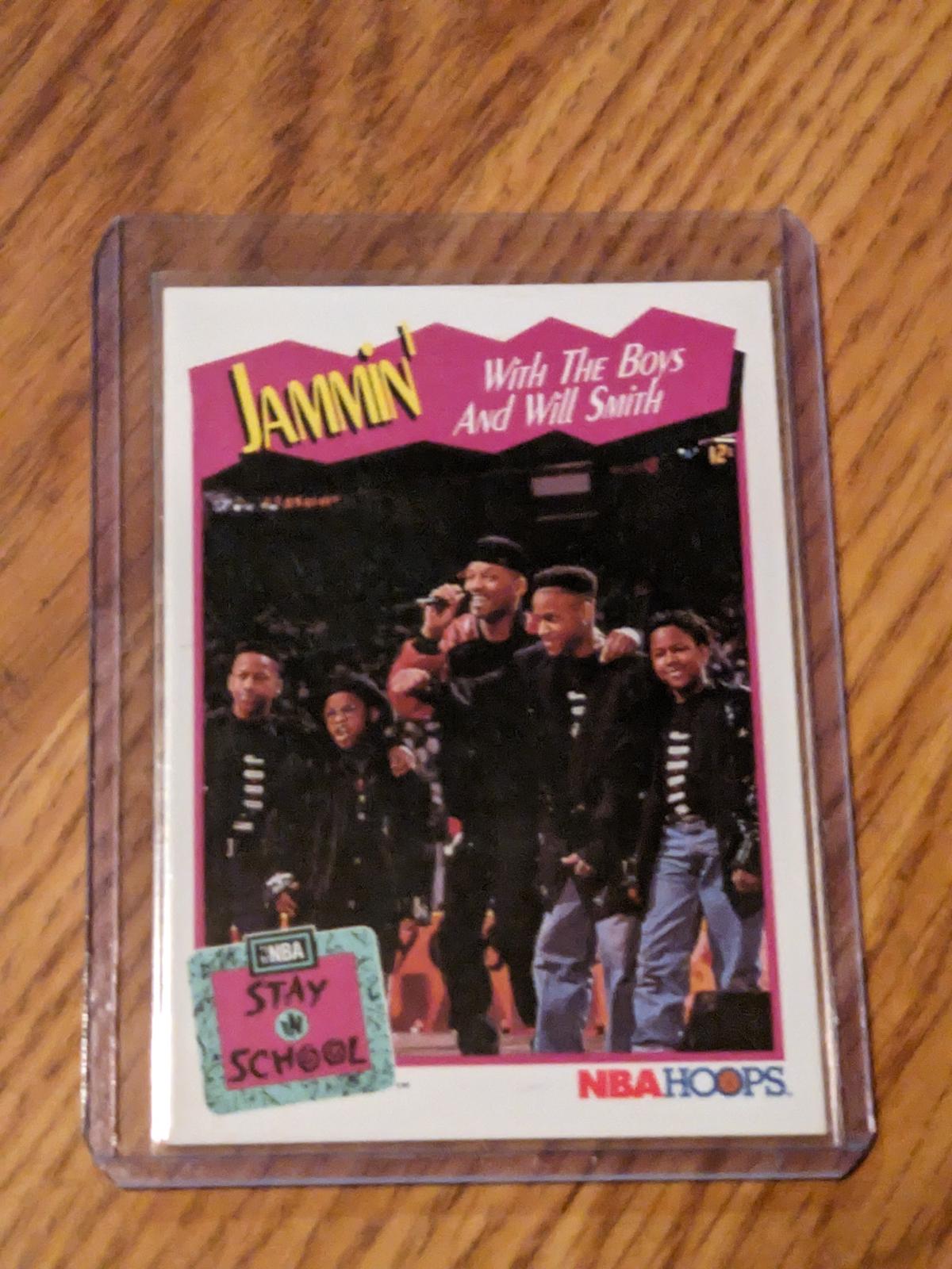 1991-92 Hoops #326 Jammin' With The Boys and Will Smith NBA Stay in School Jam