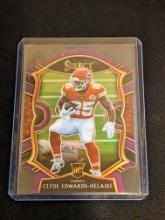 2020 Panini Select - CLYDE EDWARDS-HELAIRE #54 - Purple Die-Cut Rookie RC Chiefs