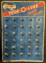 1950s Speedway 79 Thor-O-Lube Safety Service Advertising Gas Station Sign w/ Clips