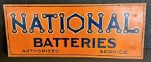 National Batteries Authorized Service Double Sided Painted Metal Advertising Rack Topper Sign