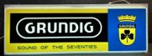 Grundig Sound Of The Seventies Lighted Advertising 1970s Plastic Light Up Sign