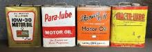 Lot 4 KMART Para-Lube Farwell OK & Trac-Tr-Lube 2 Gallon Motor Oil Cans