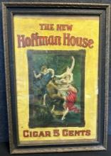 Early 1900s The New Hoffman House Cigar 5 Cents Paper Advertising Sign Framed