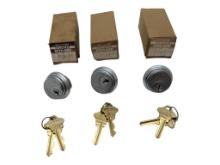 Lot of 3 Door Locks & Keys NIB