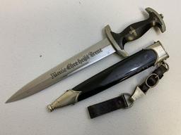 NAZI GERMANY EARLY M33 SS DAGGER WITH GROUND ROHM BLADE