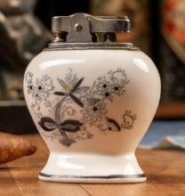 Vintage Hand Paint Bone China Floral Lighter