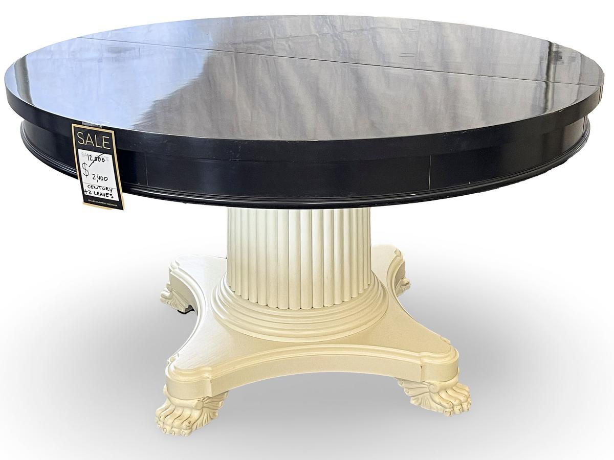 Oscar De La Renta For Century Furniture Round Dining Table With Ivory Lacquer Claw Foot Base
