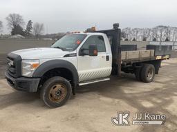 (South Beloit, IL) 2012 Ford F450 4x4 Flatbed Truck Runs, Moves