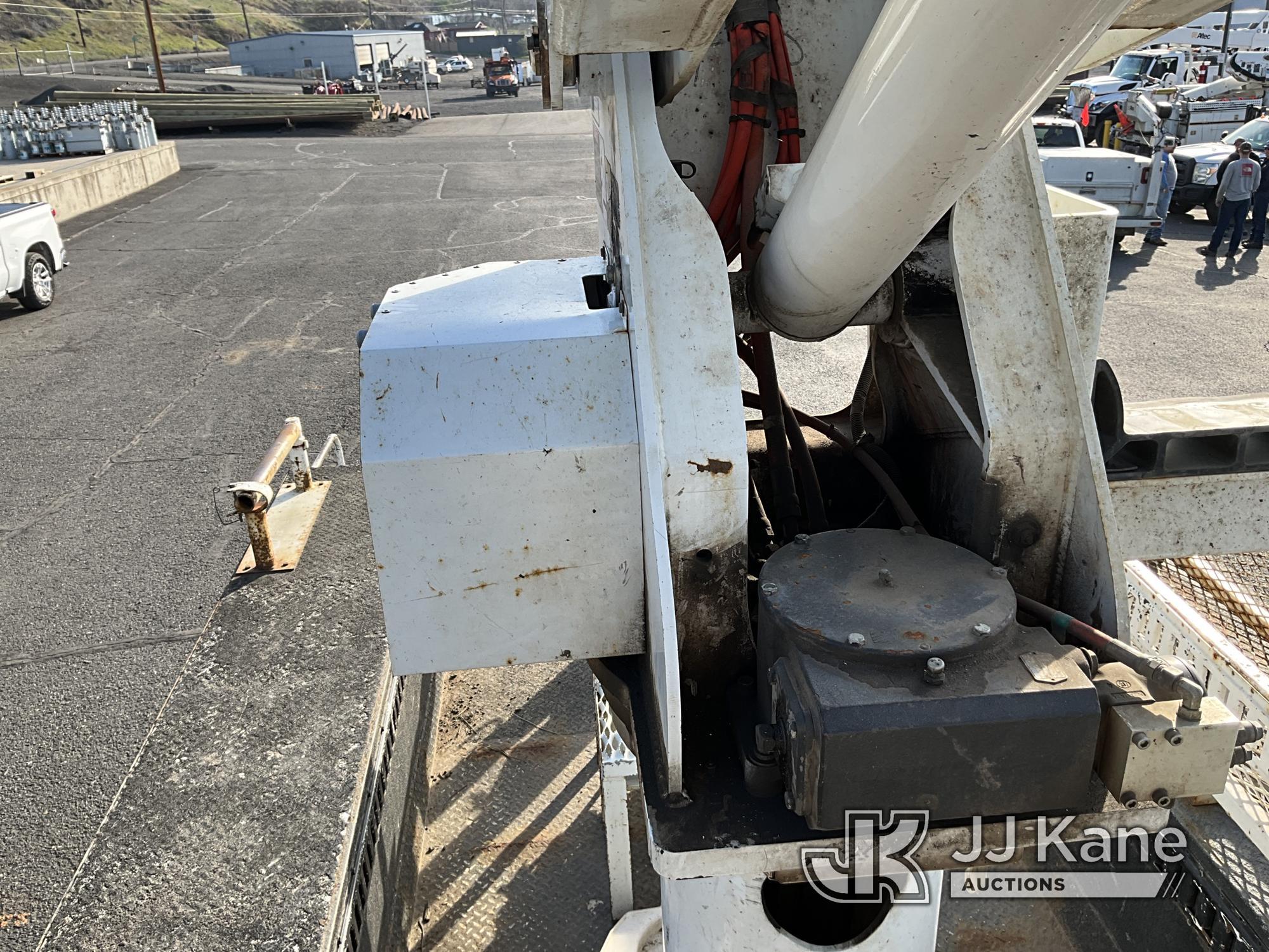 (Lewiston, ID) Altec TA60, Articulating & Telescopic Material Handling Bucket Truck rear mounted on