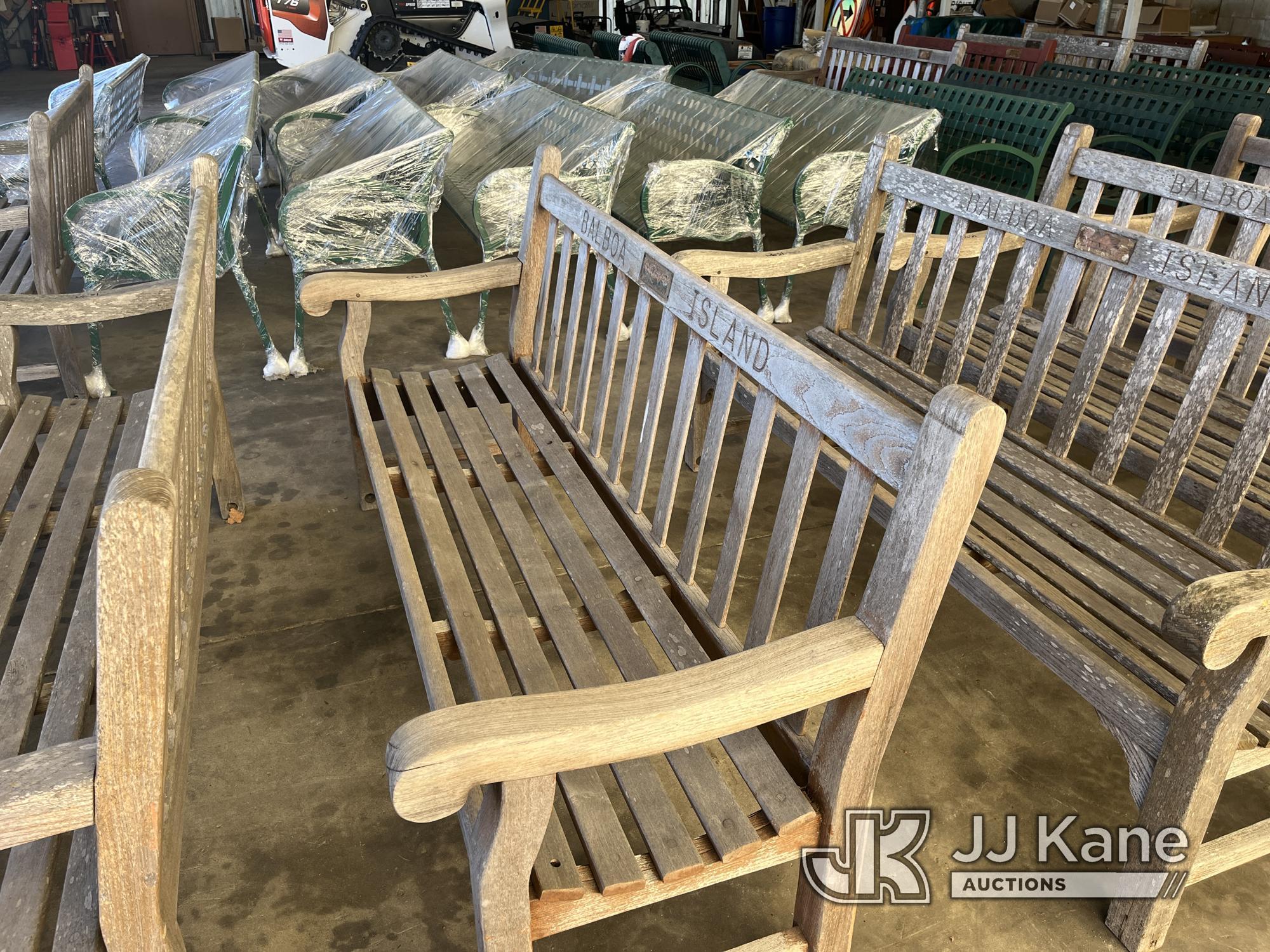 (Newport Beach, CA) 4 Used Teak 6ft long Park Bench from Balboa Island Contact Jimmy Villa for previ