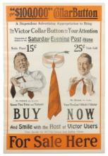 Collar Button Poster, The Victor $100,000 Collar Button, litho on paper w/f