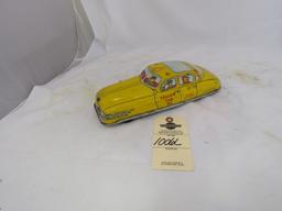 Pressed Tin Friction Yellow Cab Toy