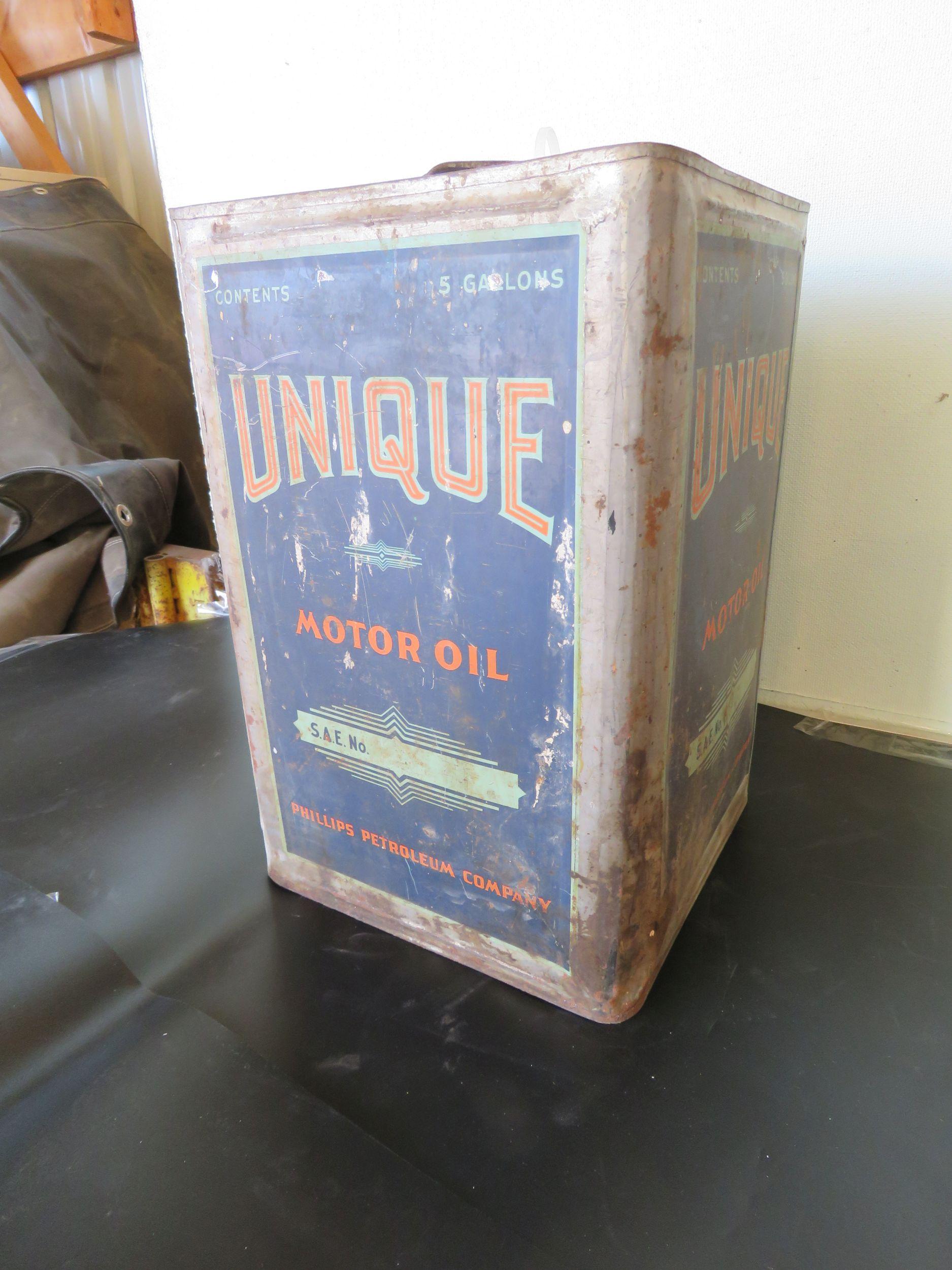 Unique Motor Oil 5 gallon can