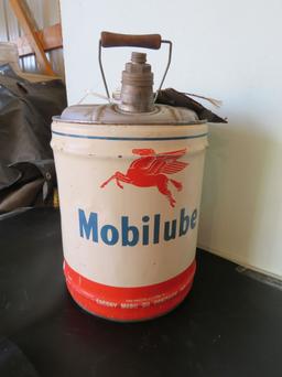 Mobillube 5 Gallon Oil Can