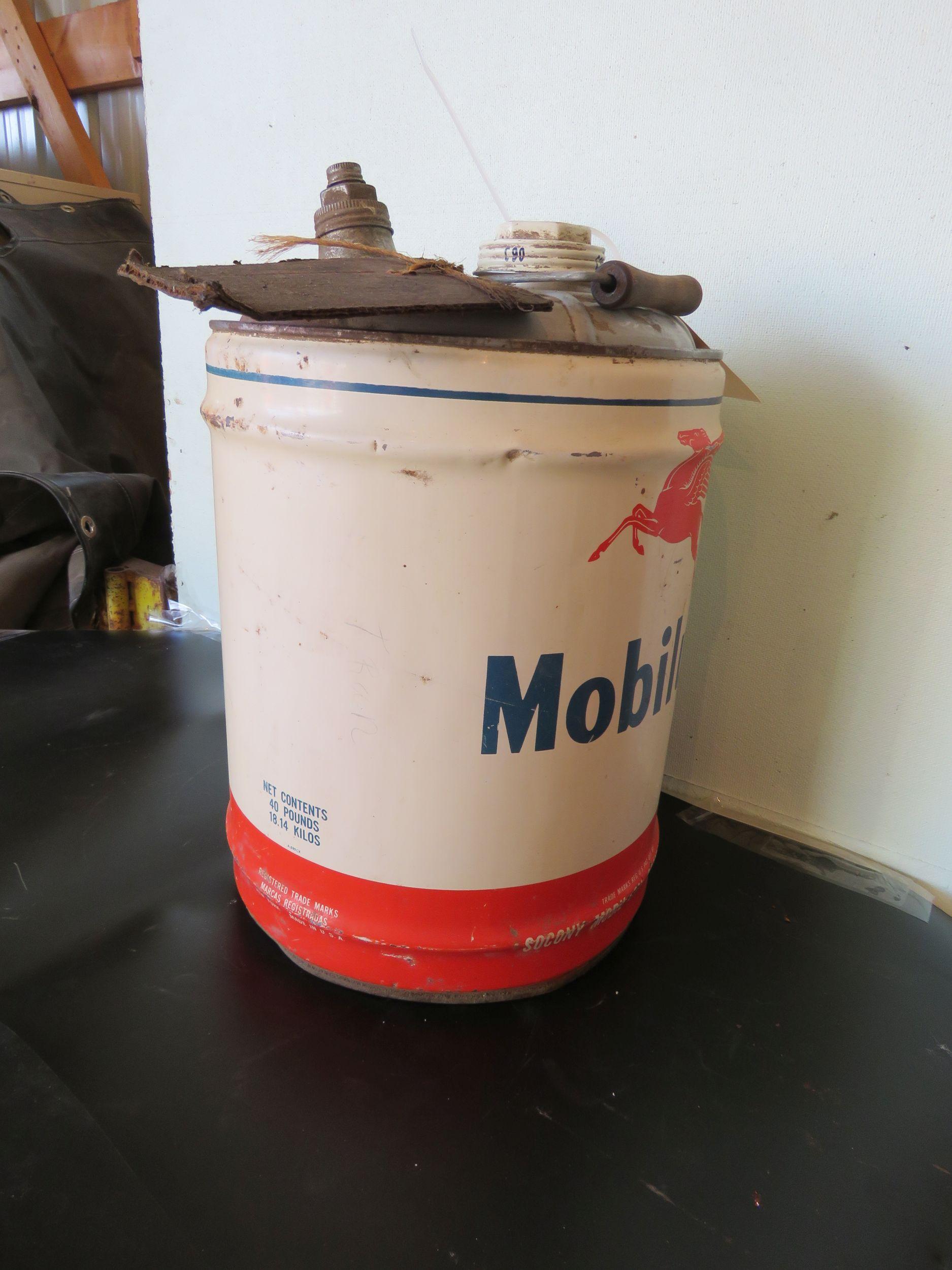 Mobillube 5 Gallon Oil Can