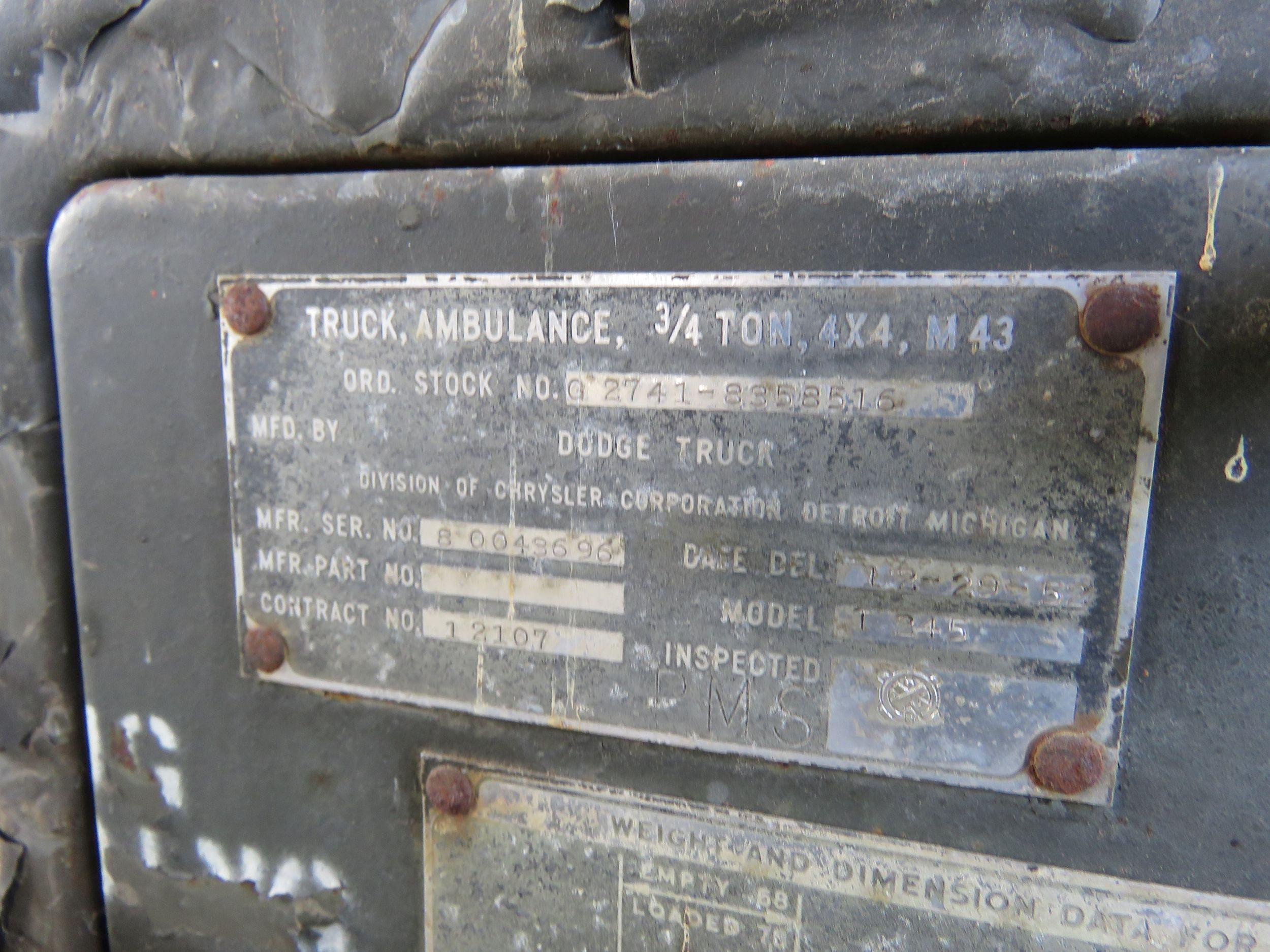 1952 Dodge M43 Power Wagon Ambulance
