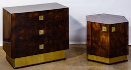 Mastercraft Burled Walnut and Stainless Steel Cabinets