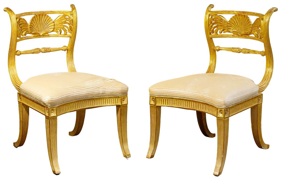 Gold Gilt Carved Arm Chairs