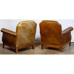 Mike Bell Leather Club Chairs