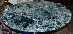 Marble and Chrome Base Dining Table