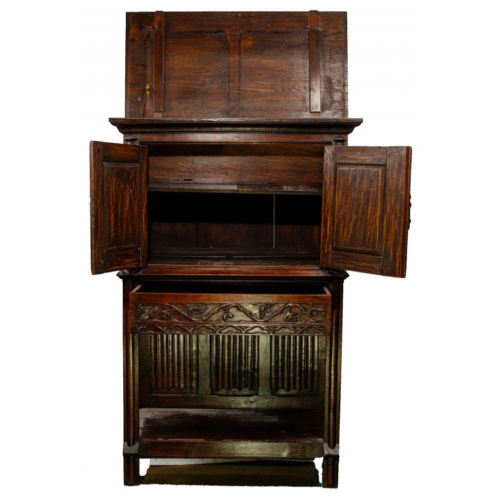 Gothic Revival Carved Wood Cabinet