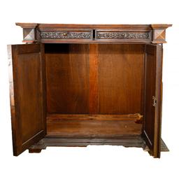 British Colonial Carved Wood Cabinet