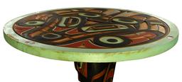 Totem Pole Style Carved Wood Table