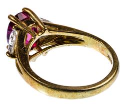 18k Yellow Gold, Ruby and Diamond Ring
