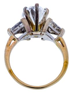 14k Yellow Gold and GIA 4-Carat, E, VS-2 Diamond Ring