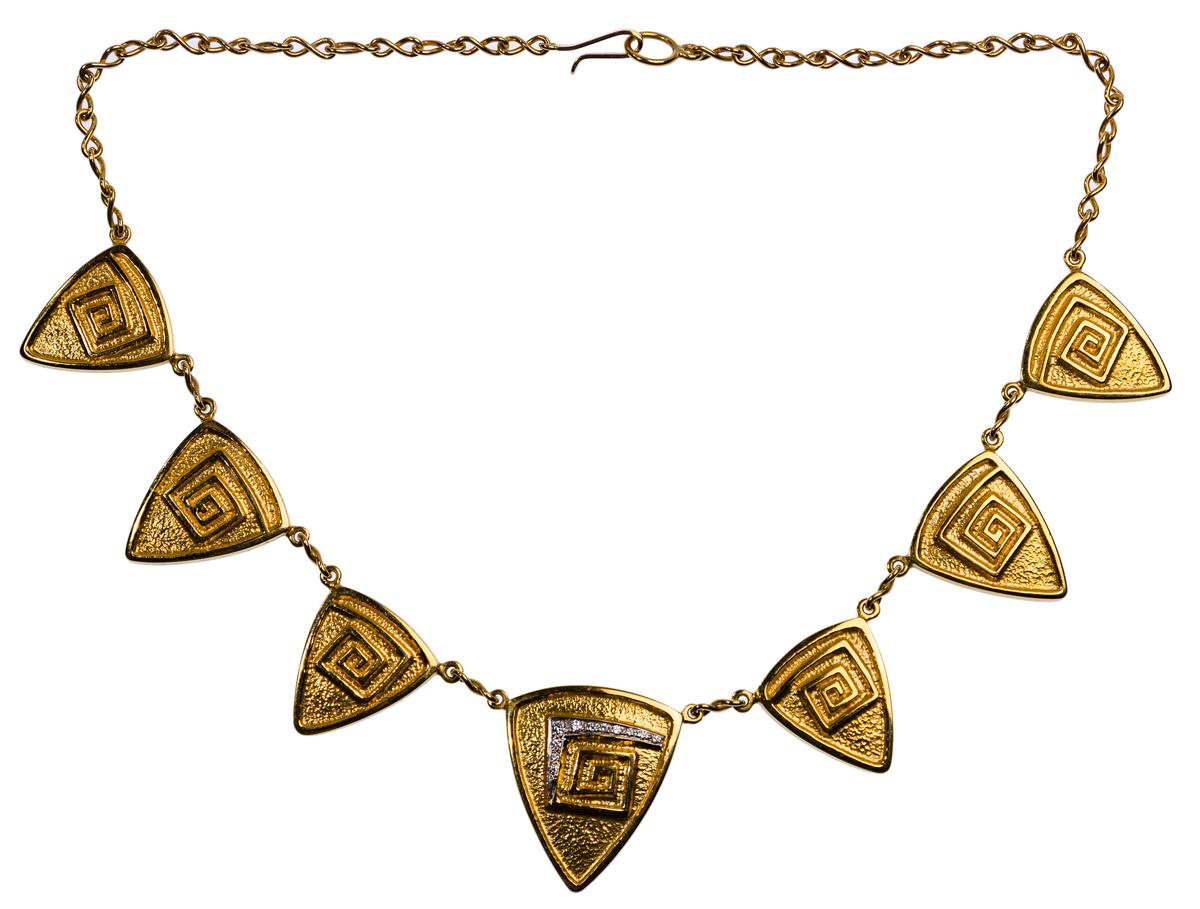 18k Yellow Gold and Diamond Necklace
