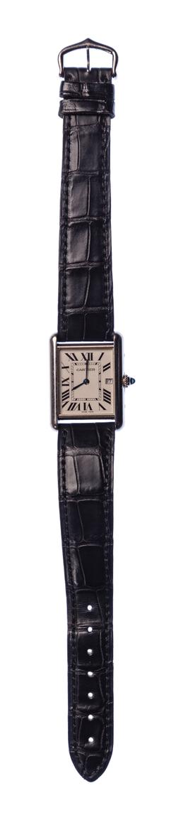 Cartier 18k White Gold Case and Buckle Tank Louis Wristwatch