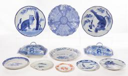 Asian Blue and White and Imari Porcelain Assortment