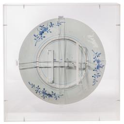 Chinese Blue and White Porcelain Framed Chargers