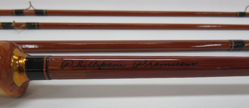 Phillipson Premium 8 1/2' bamboo fly rod with metal case