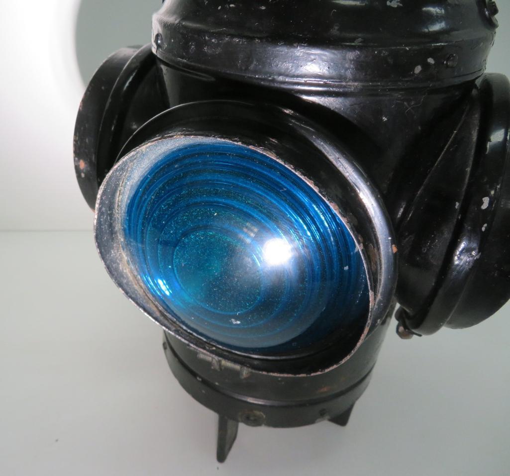 Dressel #J Arlington four lens railroad signal lantern, 16 1/2"
