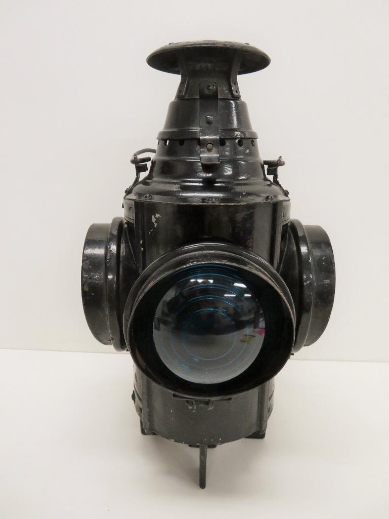 Dressel #J Arlington four lens railroad signal lantern, 16 1/2"