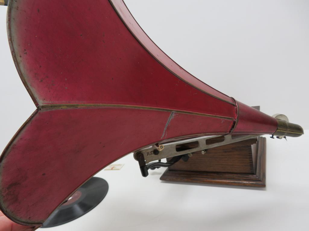 Standard Talking Machine with Morning Glory horn, working