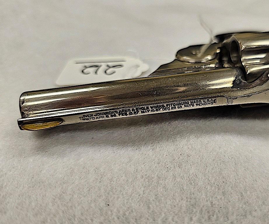 IVER JOHNSON 32 CAL REVOLVER NICKEL PLATED DOUBLE ACTION, S/N 31176