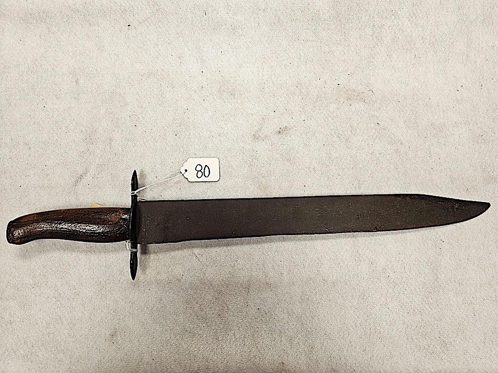 LARGE BOWIE KNIFE WOODEN HANDLE