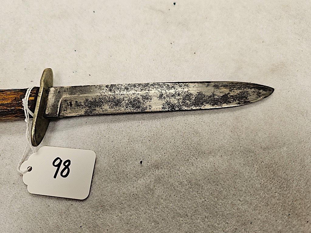 IXL SHEFFIELD ENGLAND SHEATH KNIFE BONE HANDLE NO SCABBORD