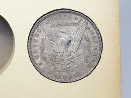 Morgan $ Library of Coins album 3 coins 1896 AU; 96-O Good; 96-S Fine