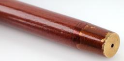VINTAGE WOOD AND BRASS WALKING CANE
