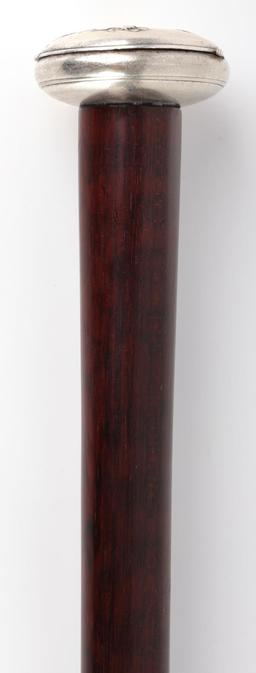 ANTIQUE ROSEWOOD POX PATCH WALKING STICK CANE