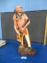 NATIVE AMERICAN INDIAN WARRIOR STATUE  36" T