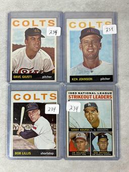(9) 1964 Topps Baseball - Koufax, Clemente, Aaron, Drysdale