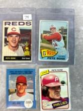 (4) Pete Rose Baseball Cards