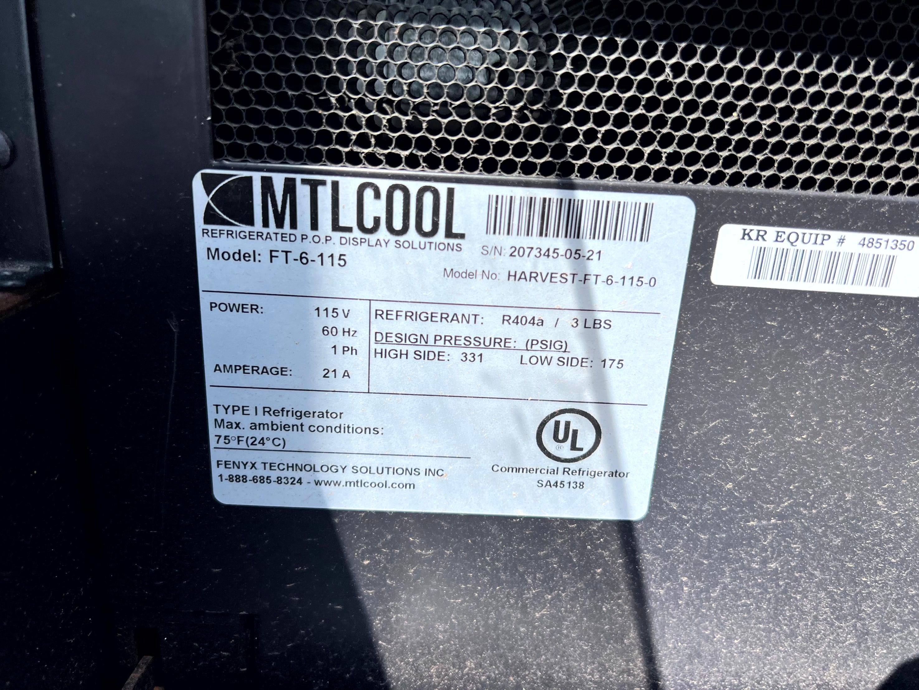 .MTLCool FT-6-115 Reach In Cooler