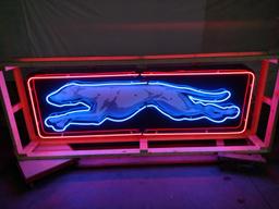 Tin Constructed Single-Sided Neon Greyhound Sign